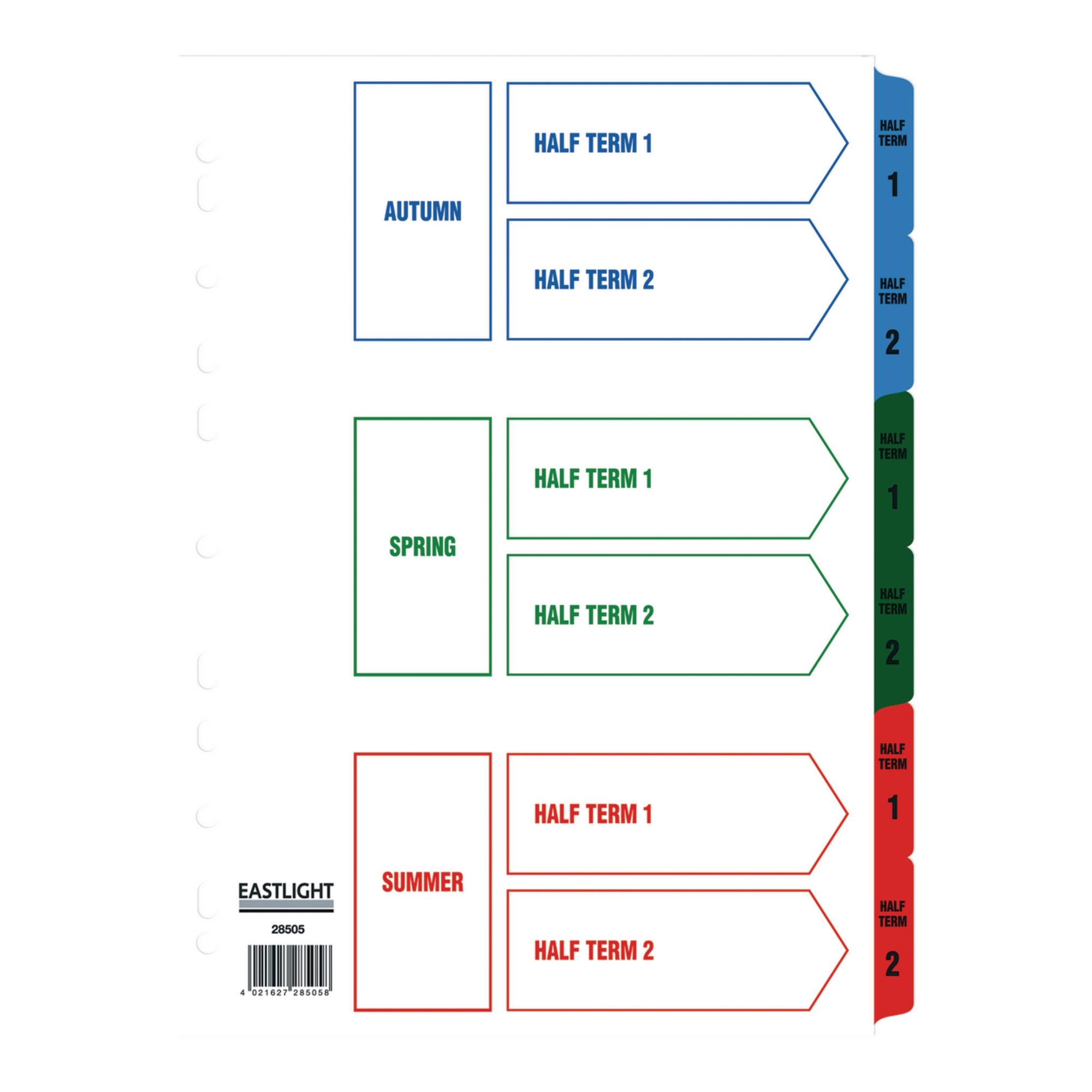 A4 Term Time Dividers Term time Europunched